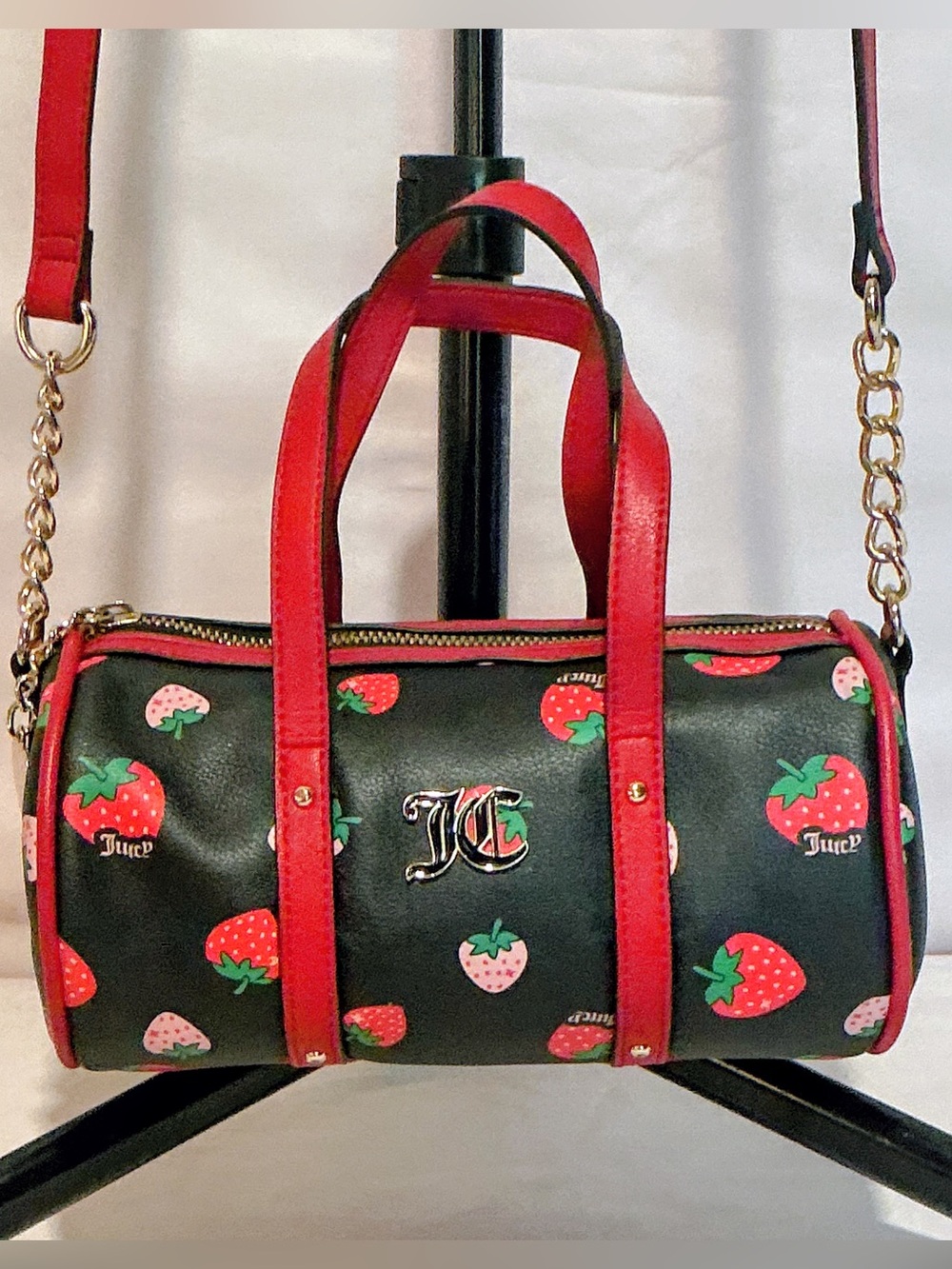 Juicy Couture “Sweet n Juicy” Liquorice Mini Strawberry Barrel Bag - EUC
